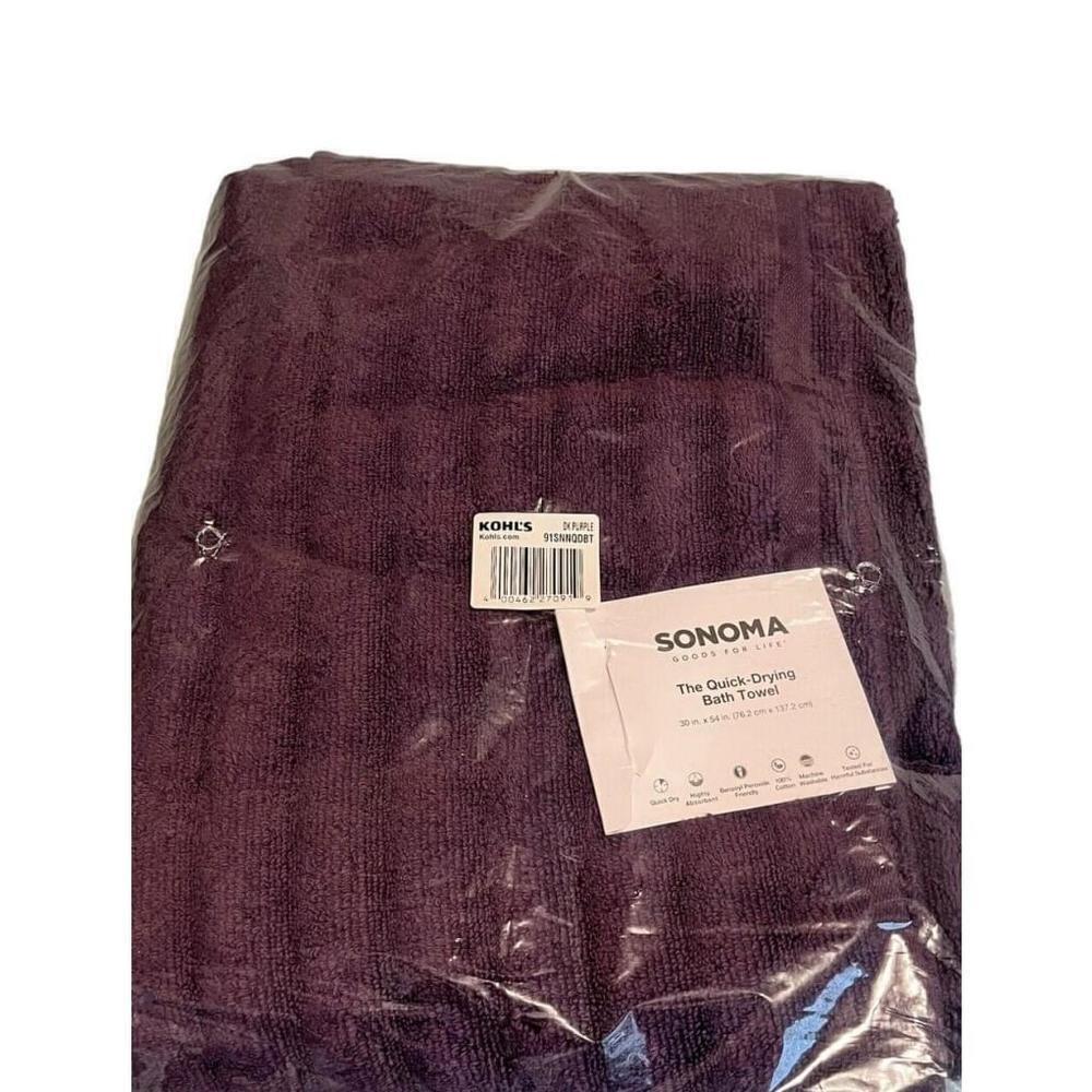 Sonoma Goods For Life Bath Towel Purple 30x54